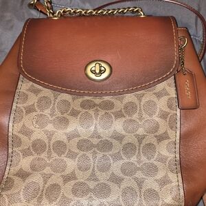 Coach Brown and Tan Backpack